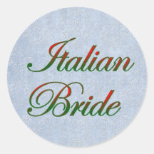 Elegante italienische Braut Runder Sticker