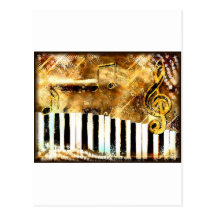 Elegante Klavier-Musik u. Anmerkungen Postkarte