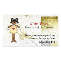 Elegante Land-Engels-Mama-Spiel-Datums-Karte Visitenkarten