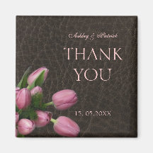 Elegante Leather&Romantic Tulpen danken Ihnen Kühlschrankmagnete