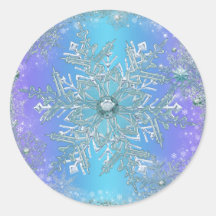Elegante lila aquamarine blaue Schneeflocke-Aufkle