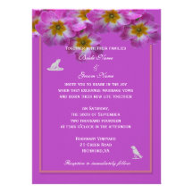 Elegante lila Blumenhochzeitseinladungen