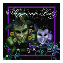 Elegante lila Maskerade-Party Einladungen
