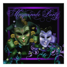 Elegante lila Maskerade-Party Einladungen