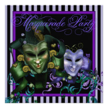 Elegante lila Maskerade-Party Einladungen