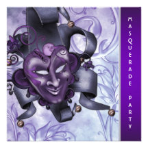 Elegante lila Maskerade-Party Einladungen