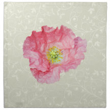 Elegante rosa Mohnblume Bedruckte Serviette