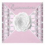 Elegante rosa Rose Quinceanera Personalisierte Einladung