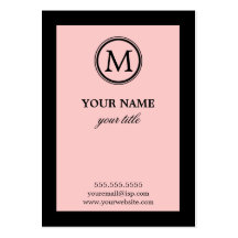 Elegante rosa und schwarze Monogramm-Visitenkarten