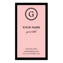 Elegante rosa und schwarze Monogramm-Visitenkarten