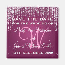 Elegante Save the Date Nacht blenden Beeren-Rosa Magnete