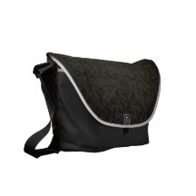 Elegante schwarze Damast-Bote-Tasche Kuriertaschen