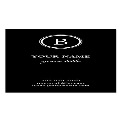 Elegante Schwarzweiss-Monogramm-Visitenkarten