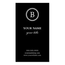 Elegante Schwarzweiss-Monogramm-Visitenkarten