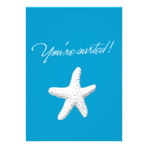 Elegante Starfish-blaue Babyparty-Einladung