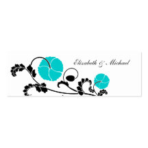 Elegante Türkis-Mohnblumen-Geschenkladen-Karten Visitenkartenvorlagen