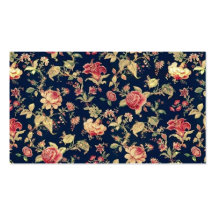 Elegante Vintage BlumenRosen-Muster-Schablone Visitenkartenvorlagen