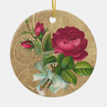 Elegante Vintage Rose, Magenta/Brown Ornament