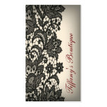 elegante Vintage schwarze Spitze-Paris-Mode Butike Visitenkartenvorlagen