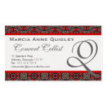 Elegante Visitenkarten des Damast-Monogramm-Q