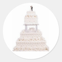 Elegante weiße Hochzeitstorte-Aufkleber