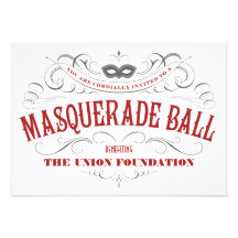 Elegante weiße Maskerade-Party Einladungen