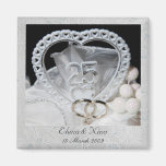 Eleganter 25. Hochzeitstag-Magnet Magnete