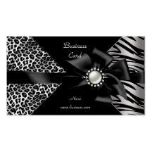Eleganter Blick des Zebra-Leopard-schwarzen Diaman Visitenkarten