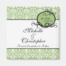 Eleganter Damast-Save the Date Magnet Magnete