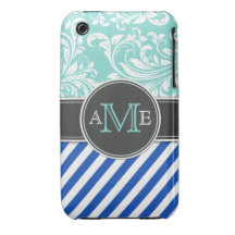 Eleganter Damast und Streifen iPhone 3 Cover