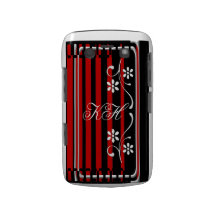 Eleganter gestreifter Fall mit Blumen und Monogram Blackberry Hüllen