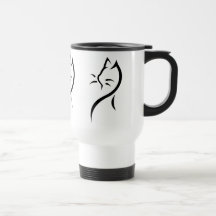 Eleganter Katzen-Edelstahl-Reisebecher Tasse