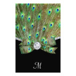 Eleganter Pfau u. Diamant-Hochzeit Druckpapiere