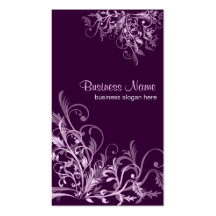 Eleganter Retro Lavendel-Blumen-Wirbel 3 Visitenkarten Vorlagen