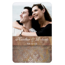 Eleganter toskanischer Damast Save the Date Vinyl Magnete