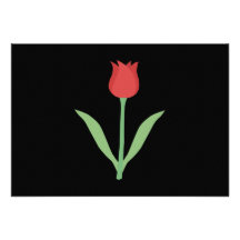 Eleganter Tulpe-Entwurf auf Schwarzem Einladung