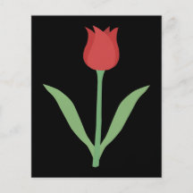 Eleganter Tulpe-Entwurf auf Schwarzem Personalisierte Flyer