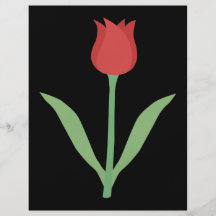 Eleganter Tulpe-Entwurf auf Schwarzem Vollfarbige Flyer
