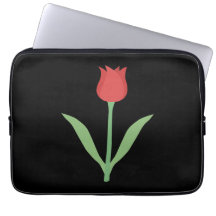 Eleganter Tulpe-Entwurf auf Schwarzem Computer Schutzhüllen