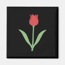 Eleganter Tulpe-Entwurf auf Schwarzem Magnete