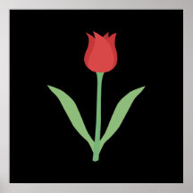 Eleganter Tulpe-Entwurf auf Schwarzem Plakate