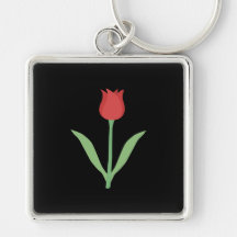 Eleganter Tulpe-Entwurf auf Schwarzem Schlüsselbänder