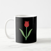 Eleganter Tulpe-Entwurf auf Schwarzem Tassen