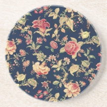 Eleganter Vintager BlumenRosen-Untersetzer
