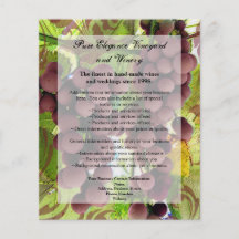 Eleganter Weinberg lila/grüne Wedding Trauben Flyerdesign