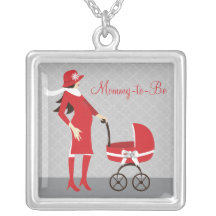 Eleganter Winter grau und rote Mama zum zu sein Personalisierter Schmuck