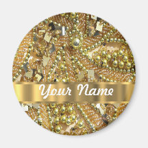 Elegantes bling Gold Magnete