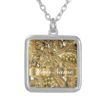 Elegantes bling Gold Personalisierte Halskette
