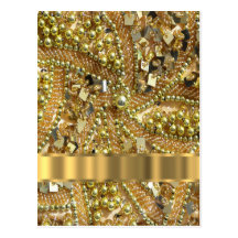 Elegantes bling Gold Postkarten