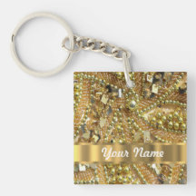 Elegantes bling Gold Schlüsselanhänger